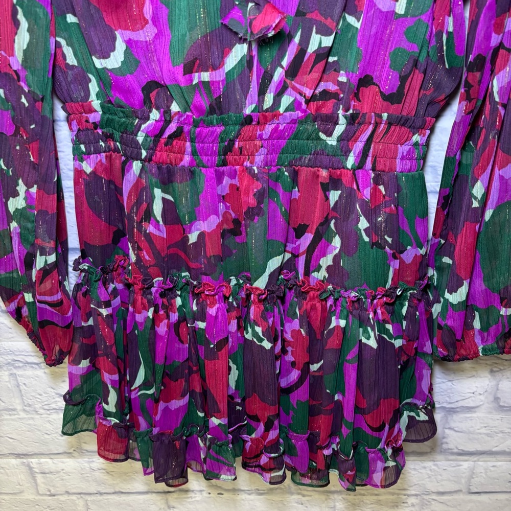 MISA Los Angeles Lorena mini dress Holiday Sparkle Abstract print Medium USA - Picture 9 of 16